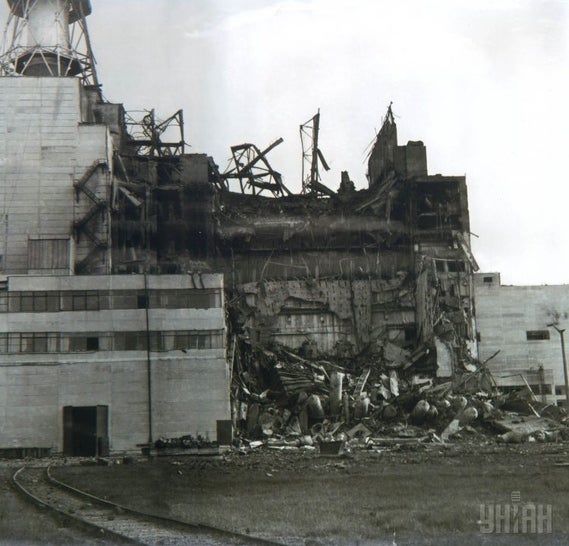 Первое опубликованное фото Чернобыльской катастрофы 1986 г.